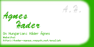 agnes hader business card