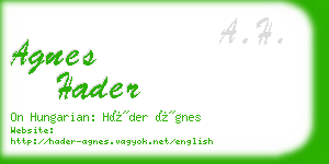 agnes hader business card